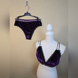 Purple Velvet Bra Set 1XL (5524)